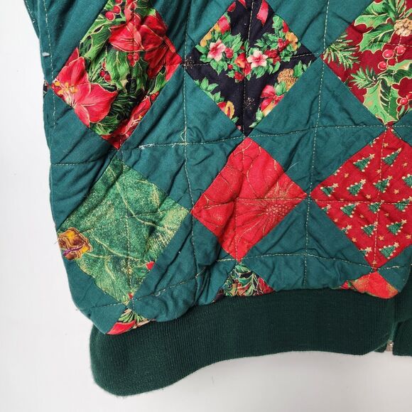 VTG Quilt Coat Holiday Event Piece Art To Wear Festive Chunky Christmas‎ Chore - Picture 15 of 16